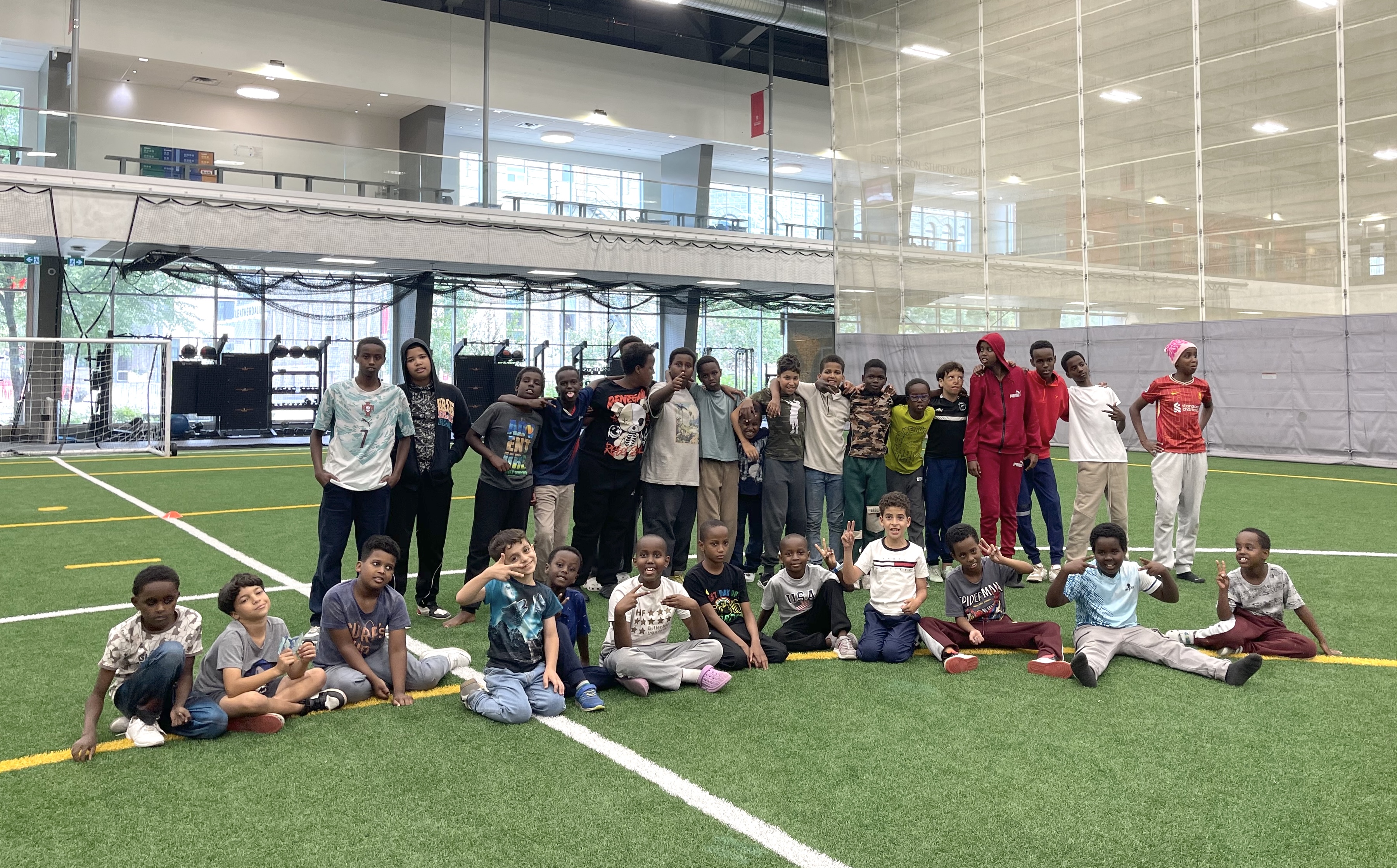 Bilal Community & Family Centre Youth Soccer Program Team on the field