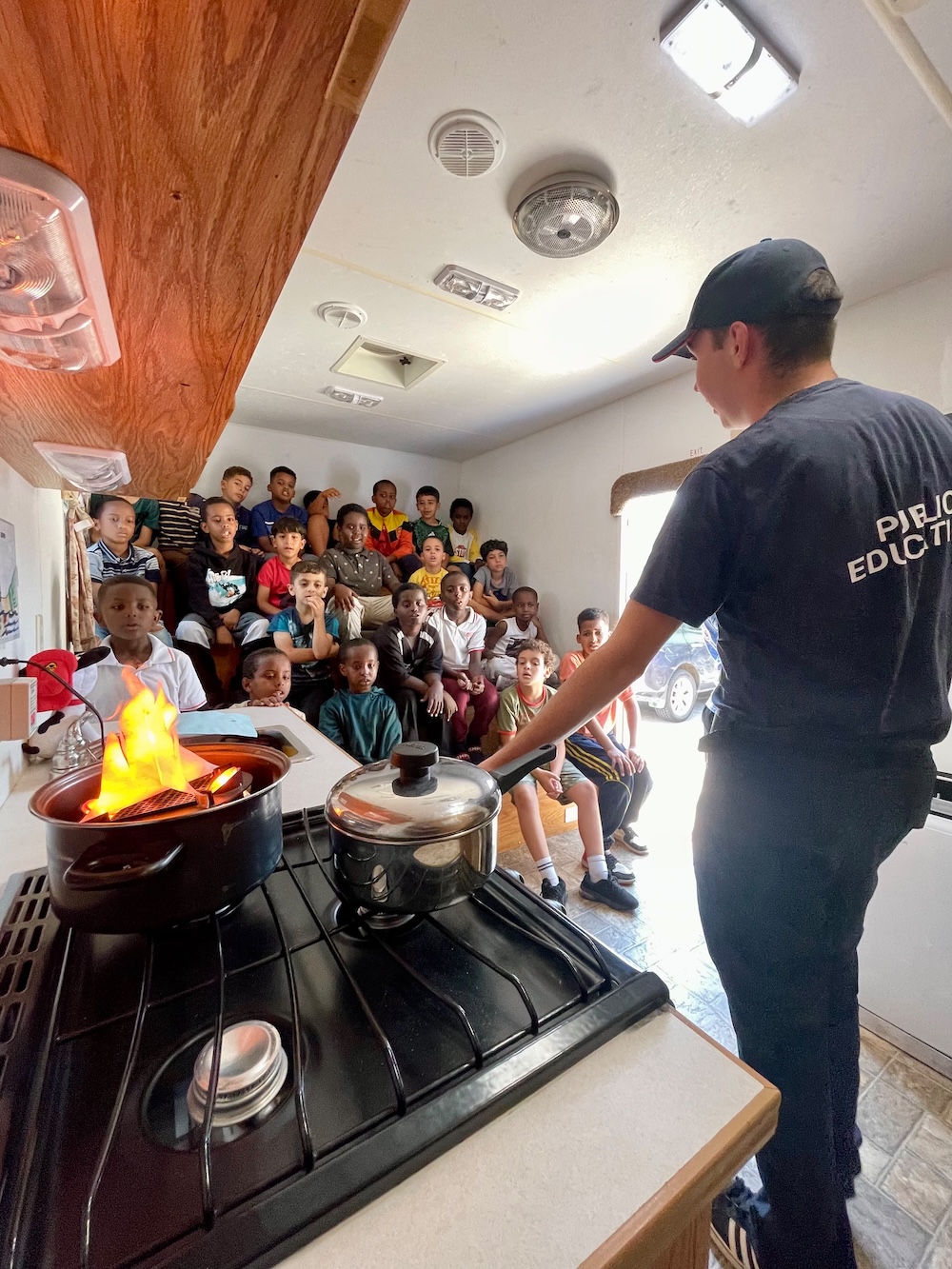Fire safety public education demonstration